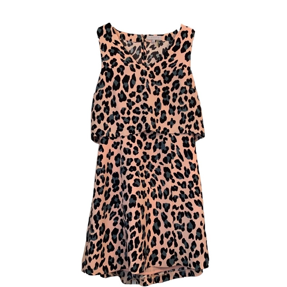 1. State Leopard Animal Print Mini Sleeveless Dress Size XS - Picture 1 of 12